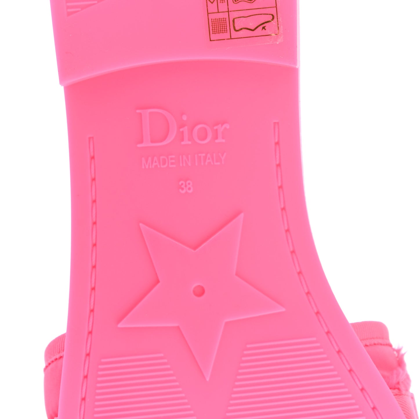 Technical Stretch Fabric Camouflage Dio(r)evolution Slide Sandals 38 Fuchsia Fluo