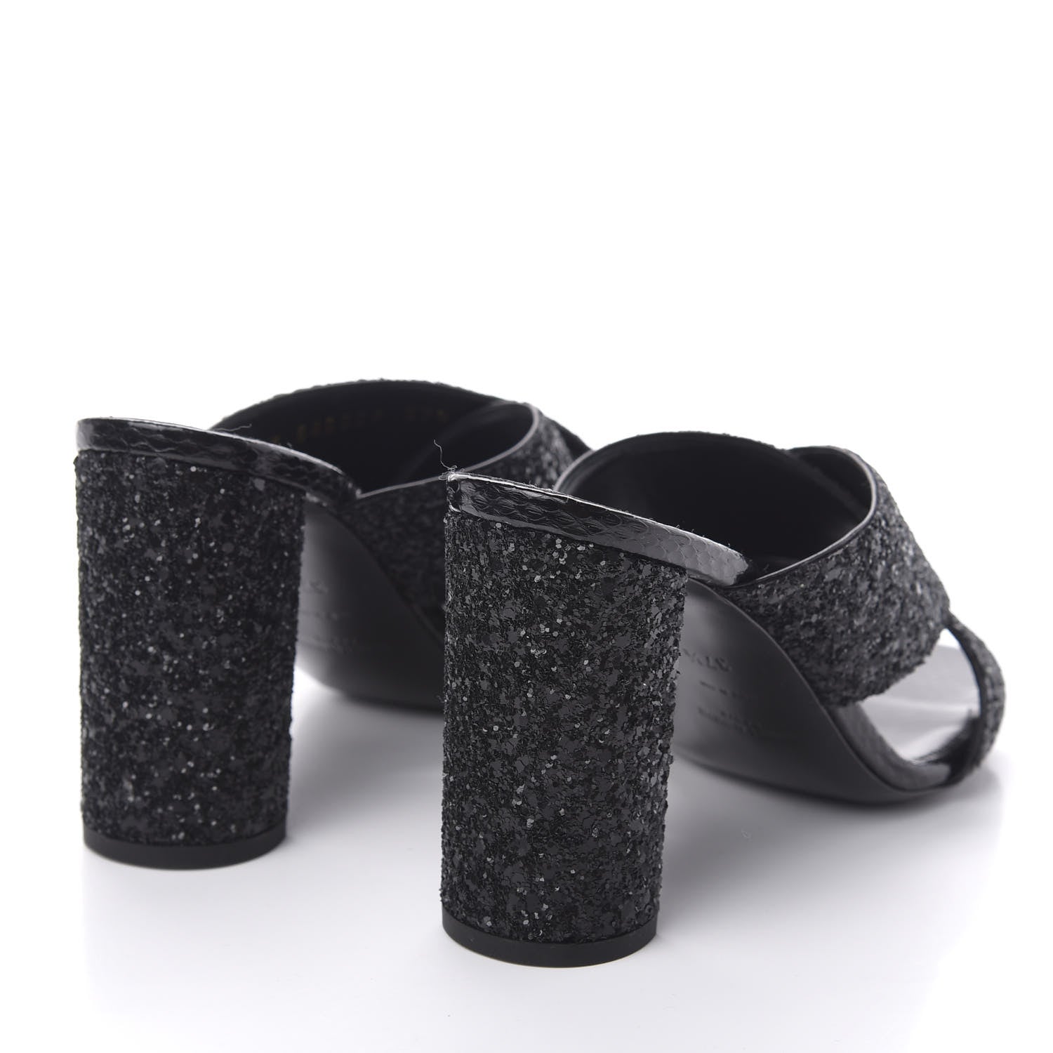 Saint Laurent Glitter LouLou 95 Mules 37.5 Black 4 of 10