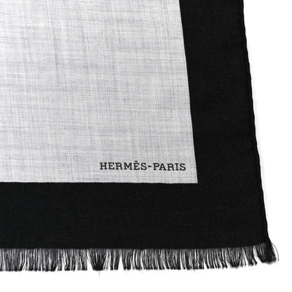 Hermes Cashmere Silk Quadrige II Stole Gris Chine Black Camel 2 of 3