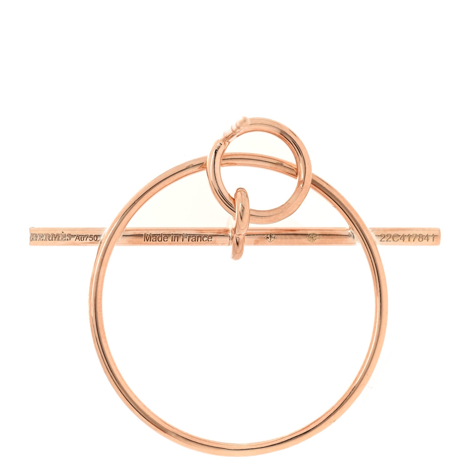 Hermes 18K Rose Gold PM Loop Earrings 4 of 5