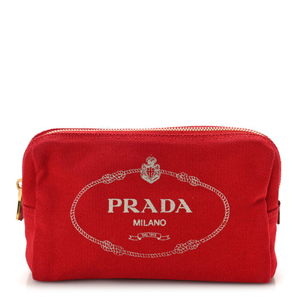 Prada Canvas Canapa Logo Pouch Rosso 1 of 8