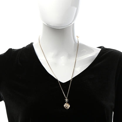 Chanel Crystal CC Drop Pendant Necklace Gold 2 of 5