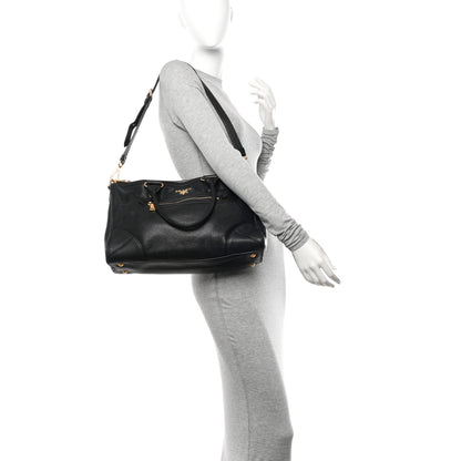 Prada Vitello Daino Shopping Satchel Black 2 of 14