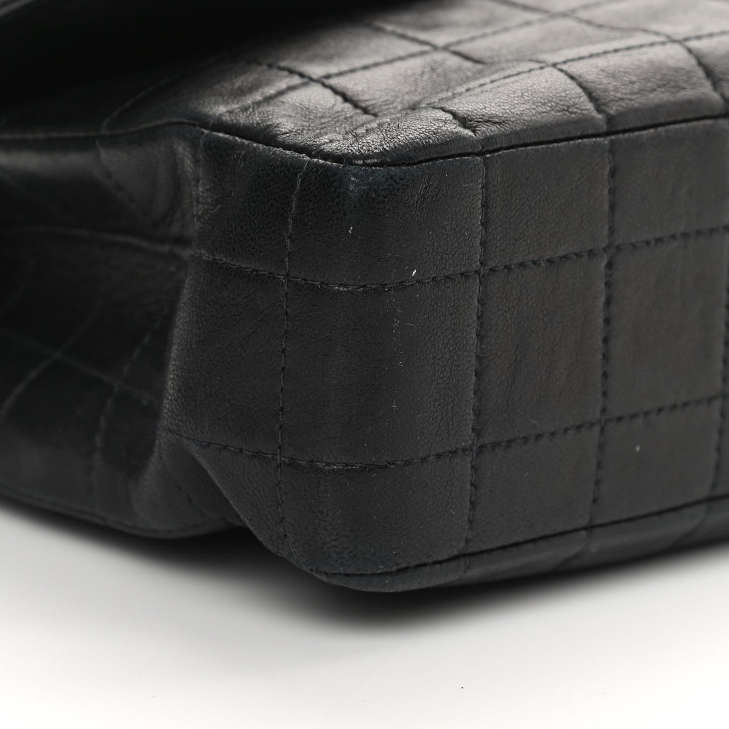 Lambskin Chocolate Bar Mademoiselle Flap Black