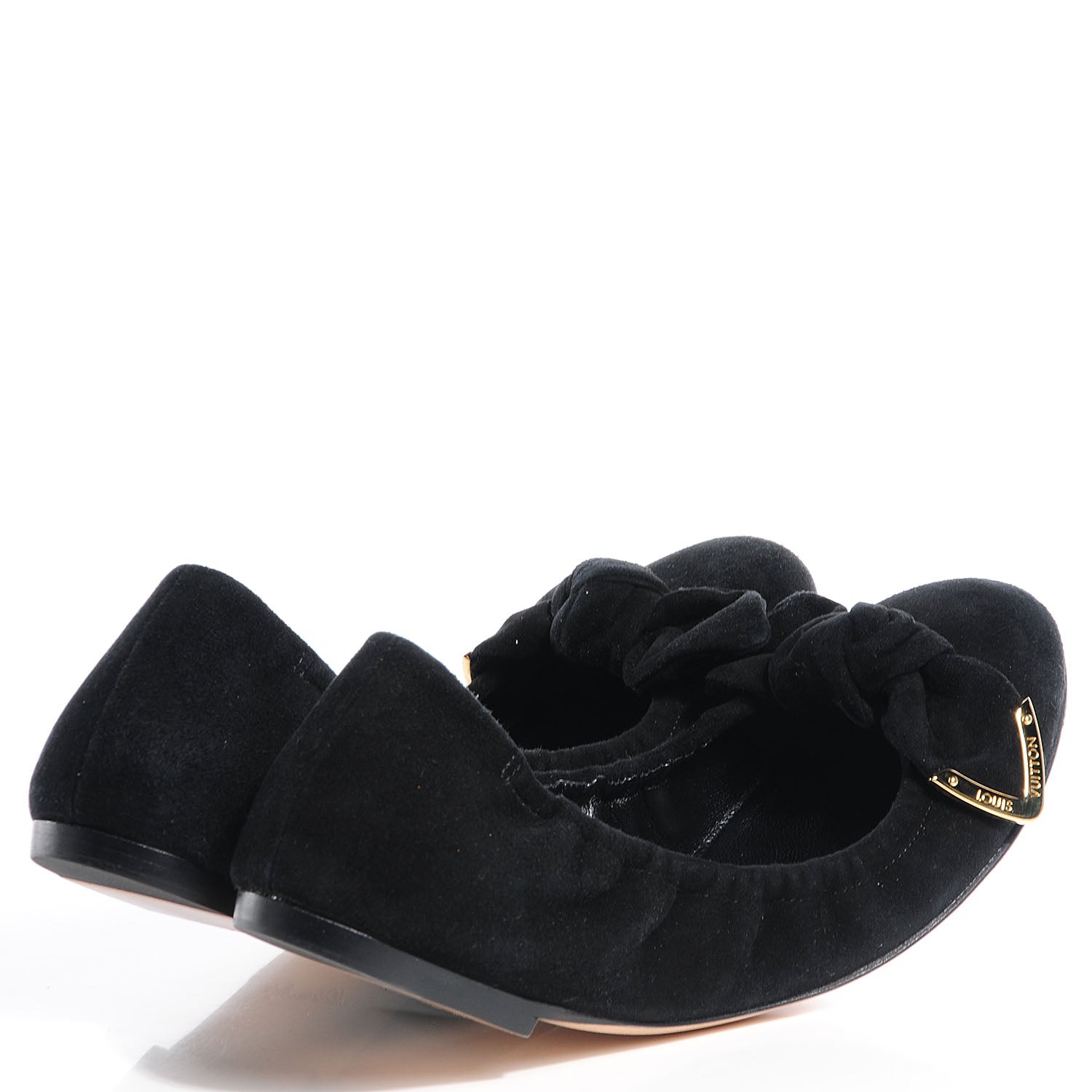 Louis Vuitton Suede Amulet Flat Ballerina Black 36 4 of 8