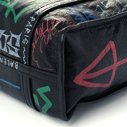 Balenciaga Agneau Arena Graffiti All Over S Bazar Shopper Tote Black Vert Rouge 10 of 10