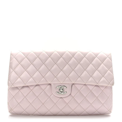 Chanel Lambskin Quilted Flap Clutch Light Pink 1 of 8