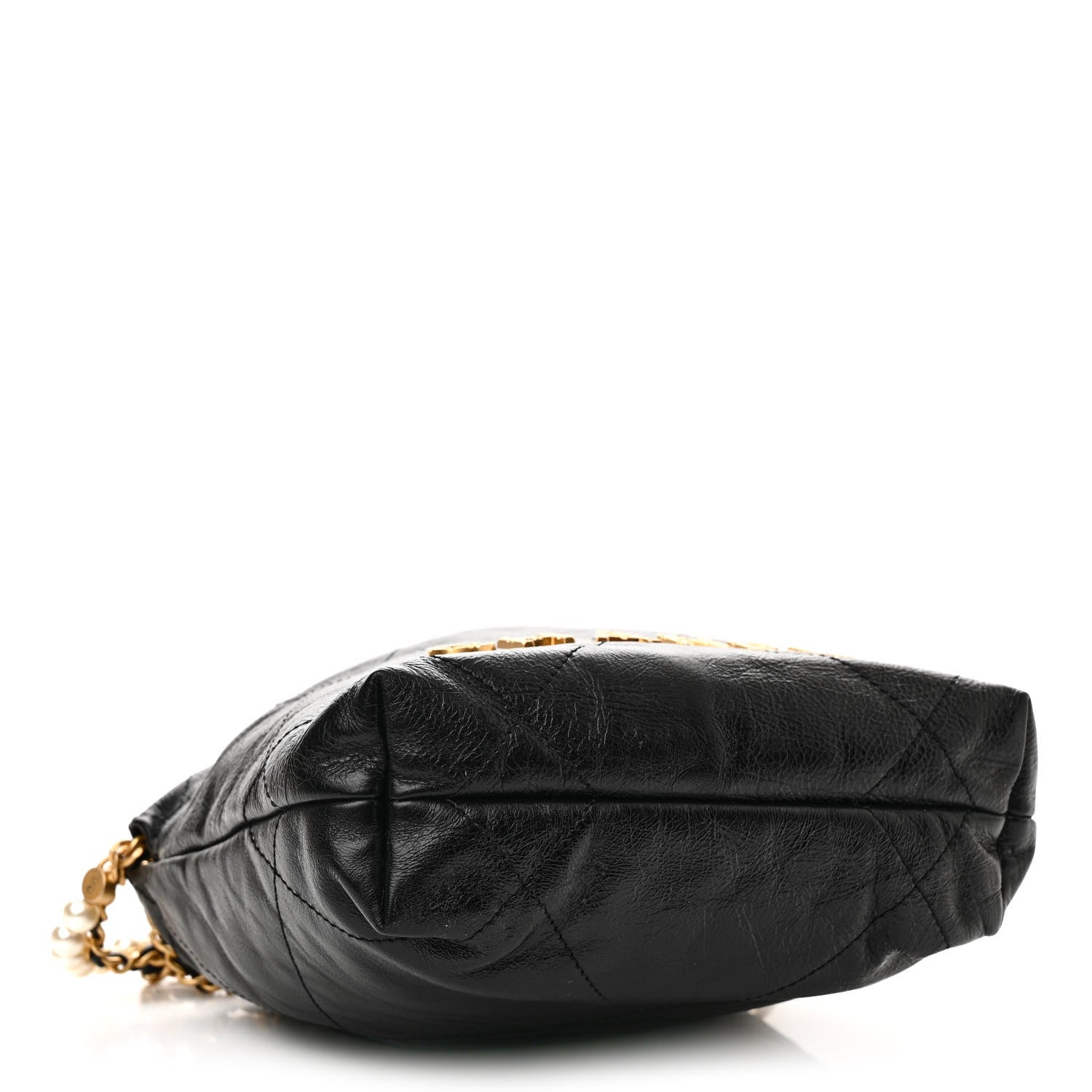 Chanel Shiny Crumpled Calfskin Quilted Pearl Mini Chanel 22 Black 4 of 11