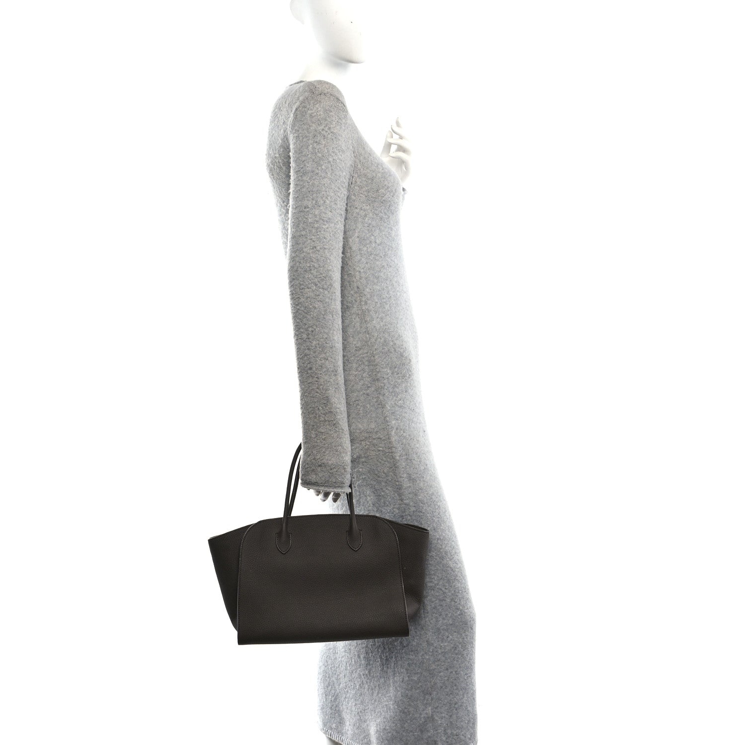 The Row Matte Grained Calfskin Marlo 12 Tote Bag Dark Olive 2 of 9
