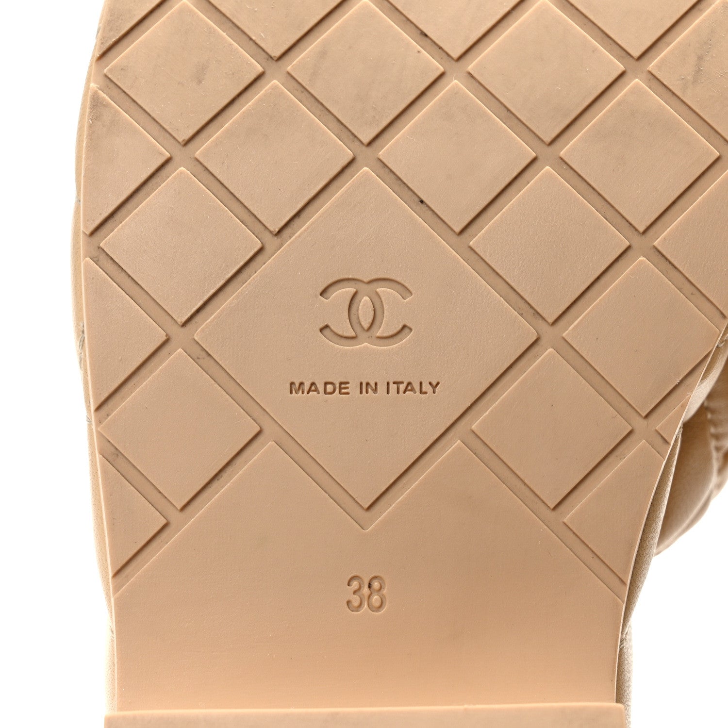 Chanel Lambskin Quilted CC Mules Wedge Sandals 38 Beige 6 of 10