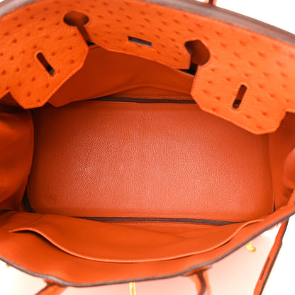 Hermes Ostrich HAC Birkin 32 Orange 5 of 20