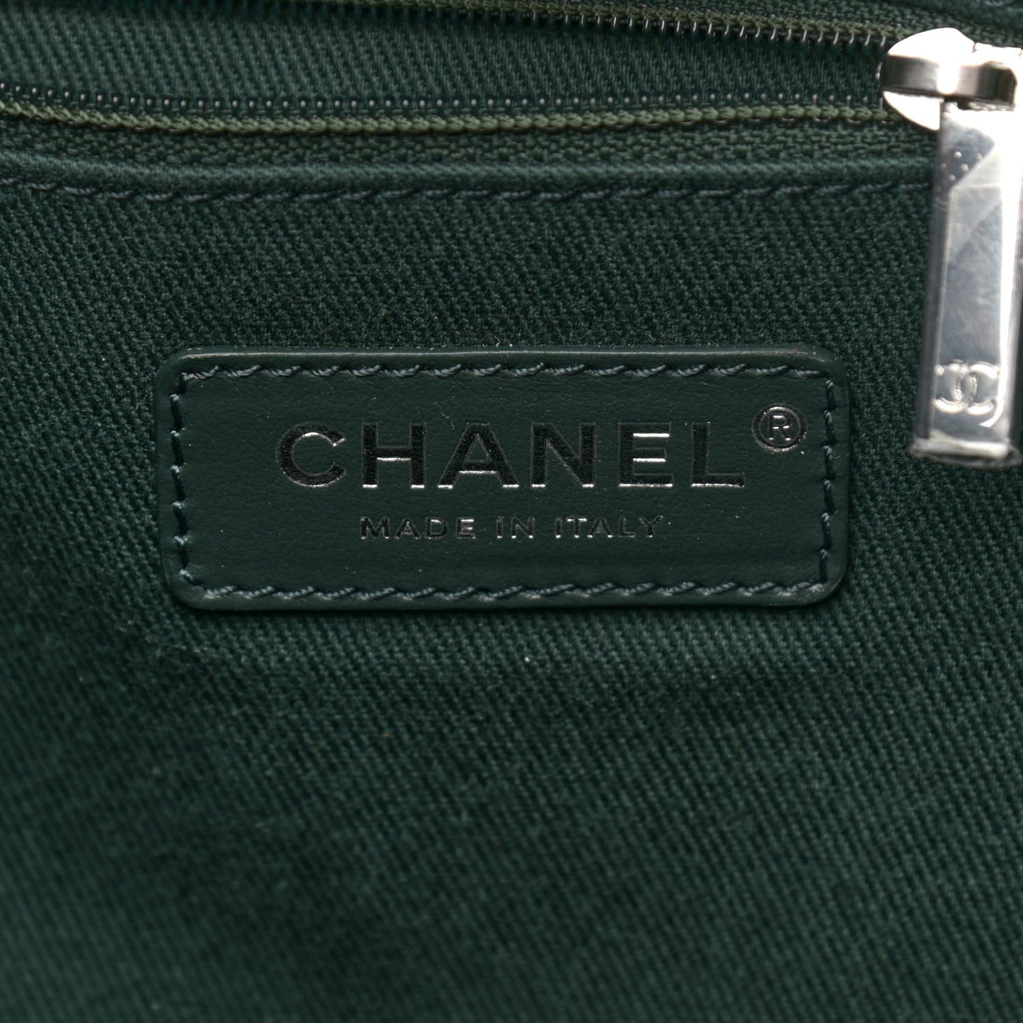 Mixed Fibers Calfskin Small Deauville Tote Green