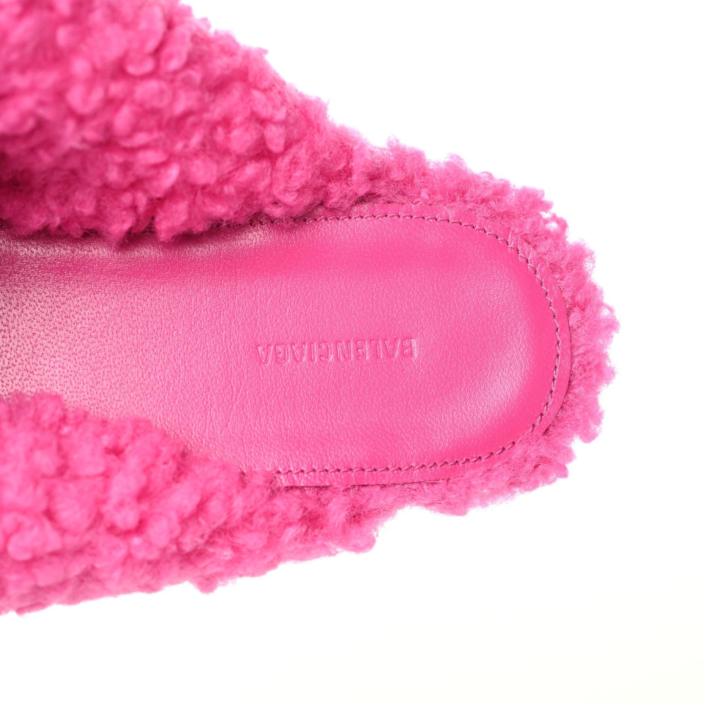 Faux Shearling Drapy Slide Sandals 38 Pink