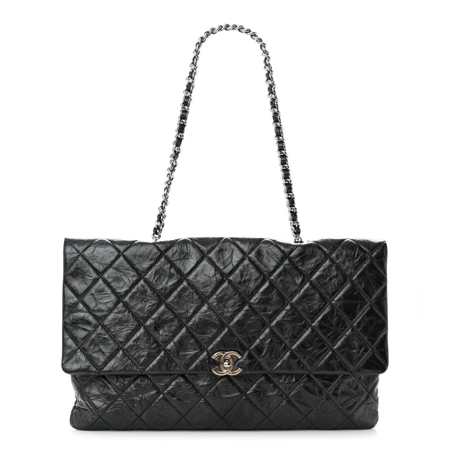 Chanel Metallic Crumpled Calfskin Big Bang Large Flap Bag Black 1 of 10