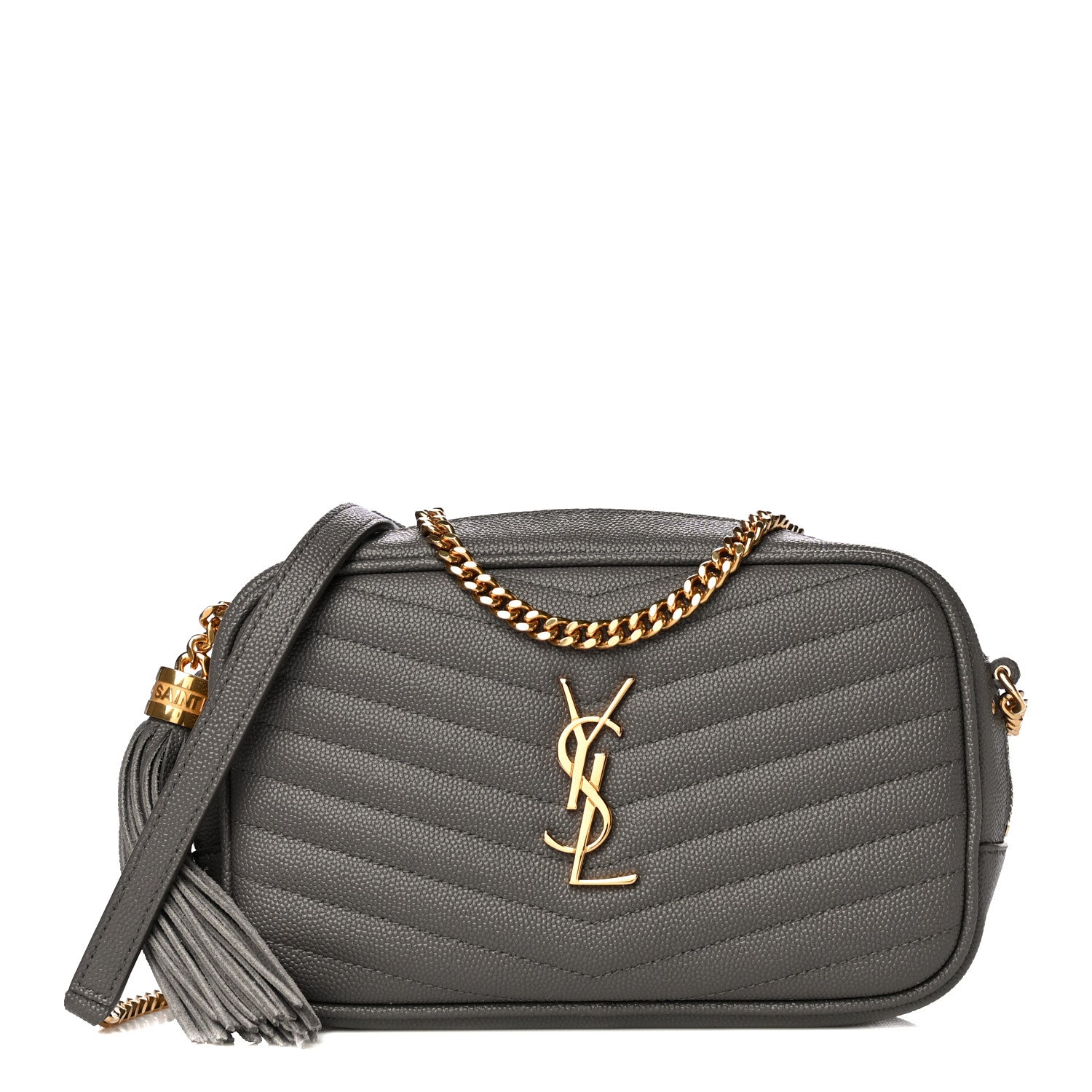 Saint Laurent Grain De Poudre Matelasse Monogram Mini Lou Camera Bag Fog 1 of 9