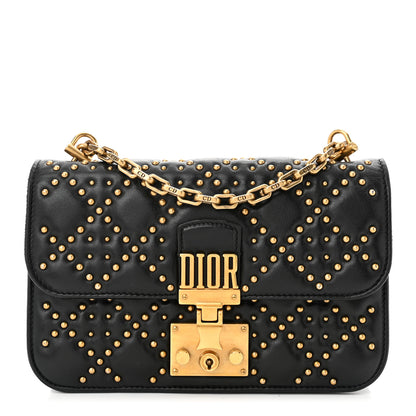 Christian Dior Lambskin Cannage Studded Small Dioraddict Flap Bag Black 1 of 10