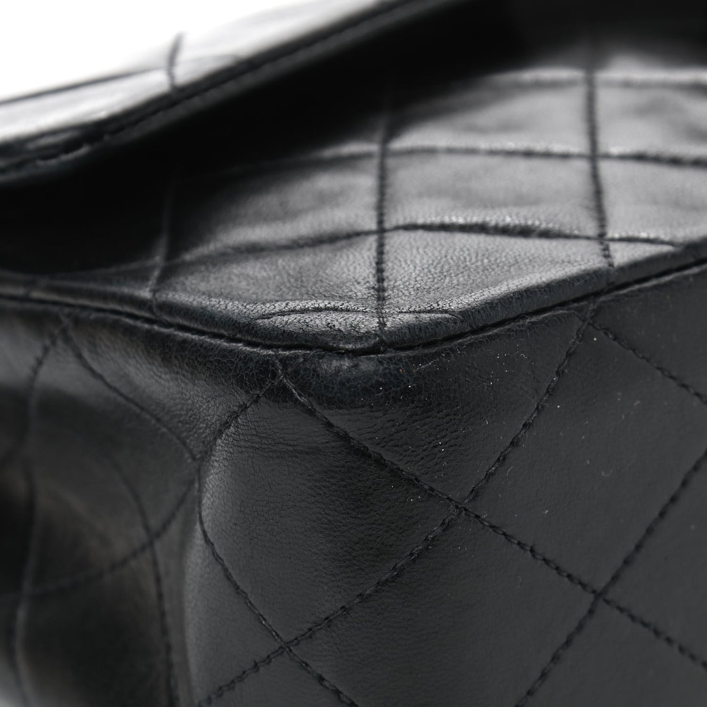 Lambskin Quilted Medium Double Flap Black