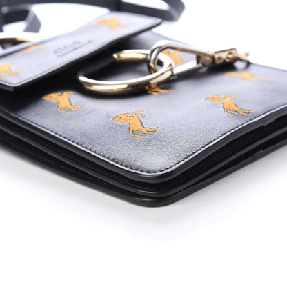 Chloe Smooth Calfskin Little Horses Embroidered Mini Faye Bracelet Bag Black 8 of 9