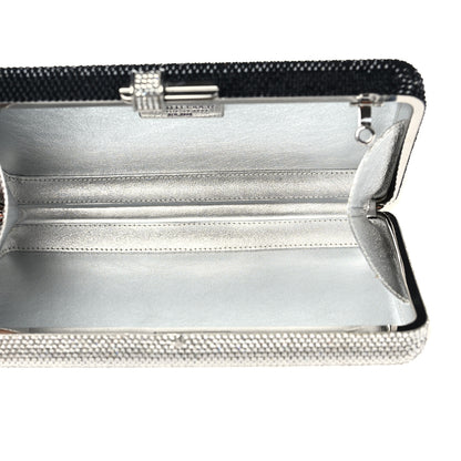 Judith Leiber Crystal Bespoke Slim Slide Clutch Black Silver 5 of 8