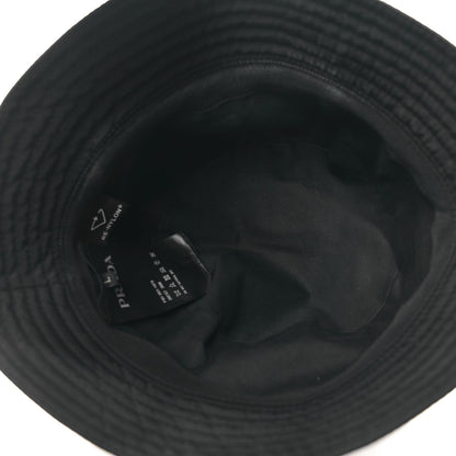 Prada Re-Nylon Metal Triangle Logo Mens Bucket Hat L Black 7 of 9