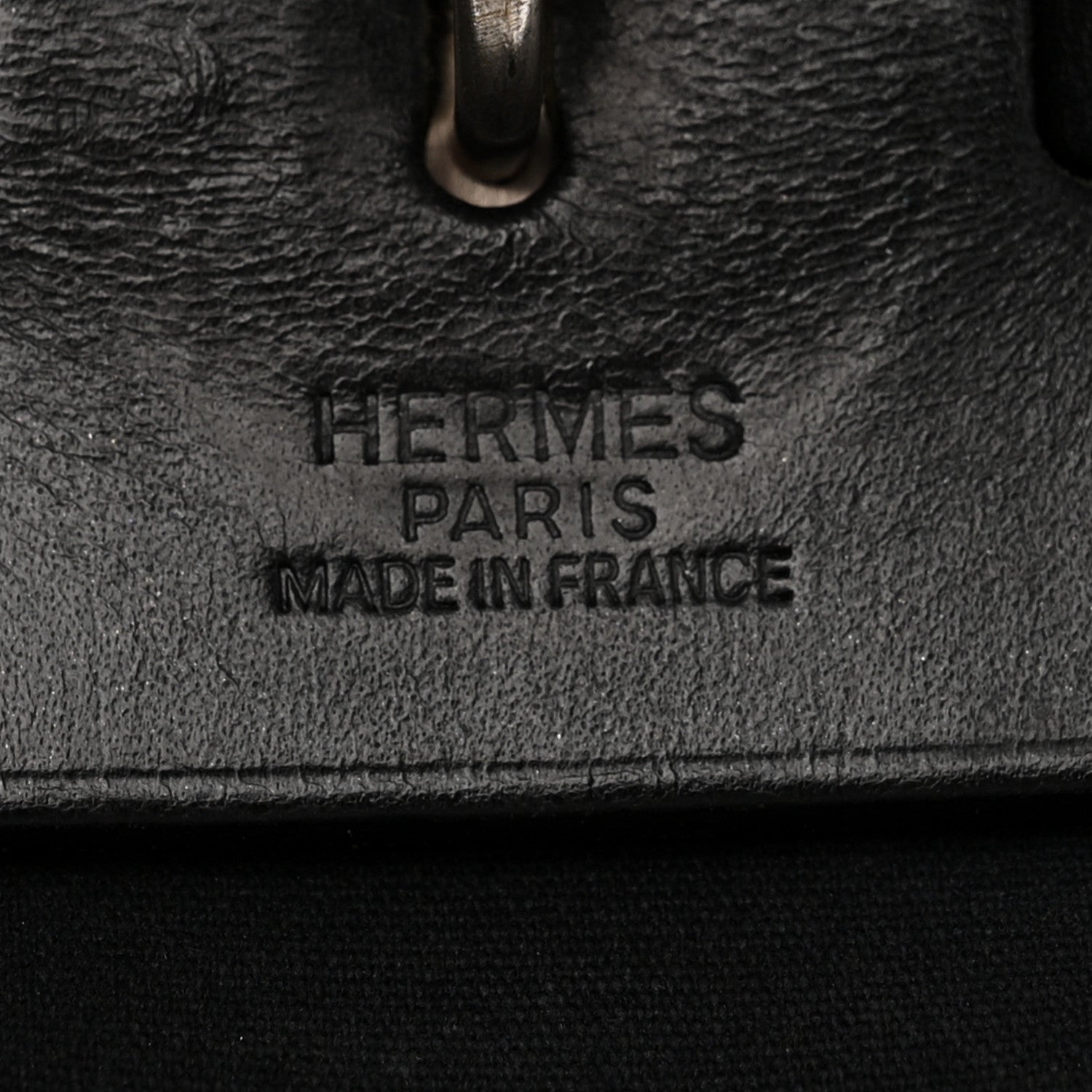 Hermes Toile Vache Calfskin Herbag 39 MM Black 6 of 10