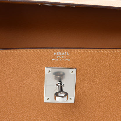 Hermes Evercolor Kelly Retourne 28 Caramel Rose d'Ete 9 of 11