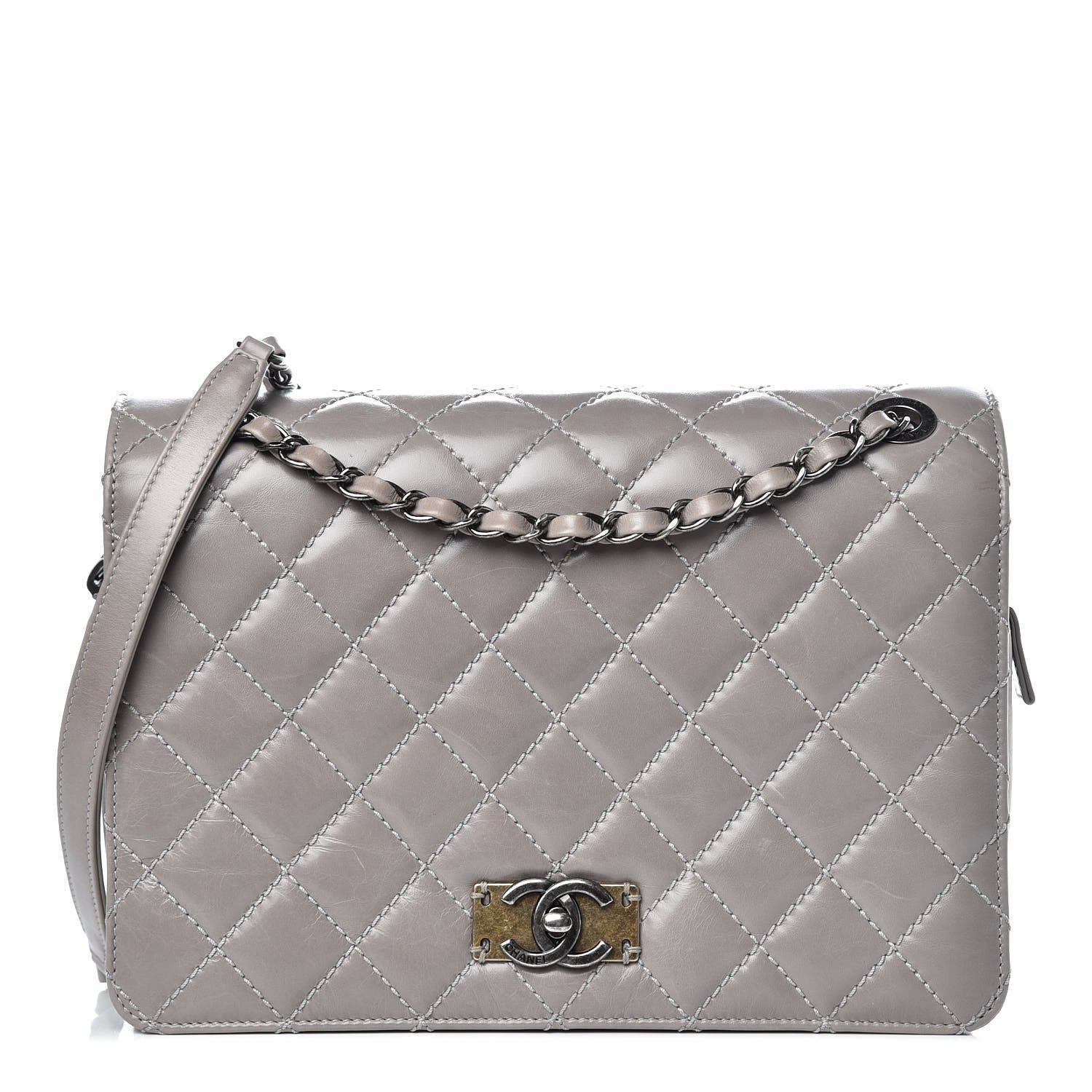 Chanel Glazed Calfskin Quilted Medium Day Trip Flap Black 1 of 16