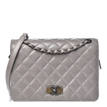 Chanel Glazed Calfskin Quilted Medium Day Trip Flap Black 1 of 16