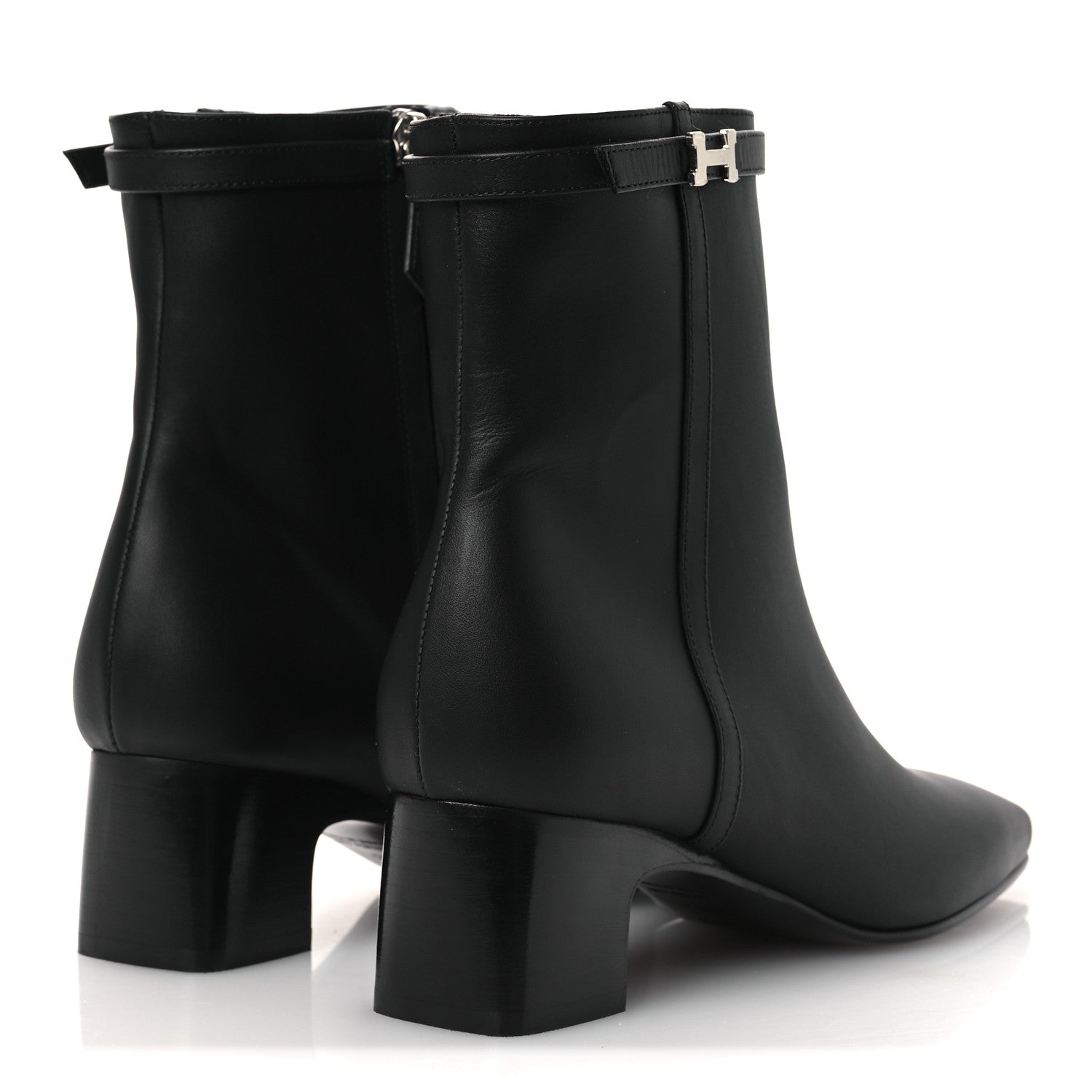 Hermes Calfskin Hommage Ankle Boots 37.5 Black 5 of 12