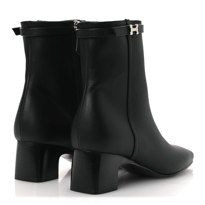 Hermes Calfskin Hommage Ankle Boots 37.5 Black 5 of 12