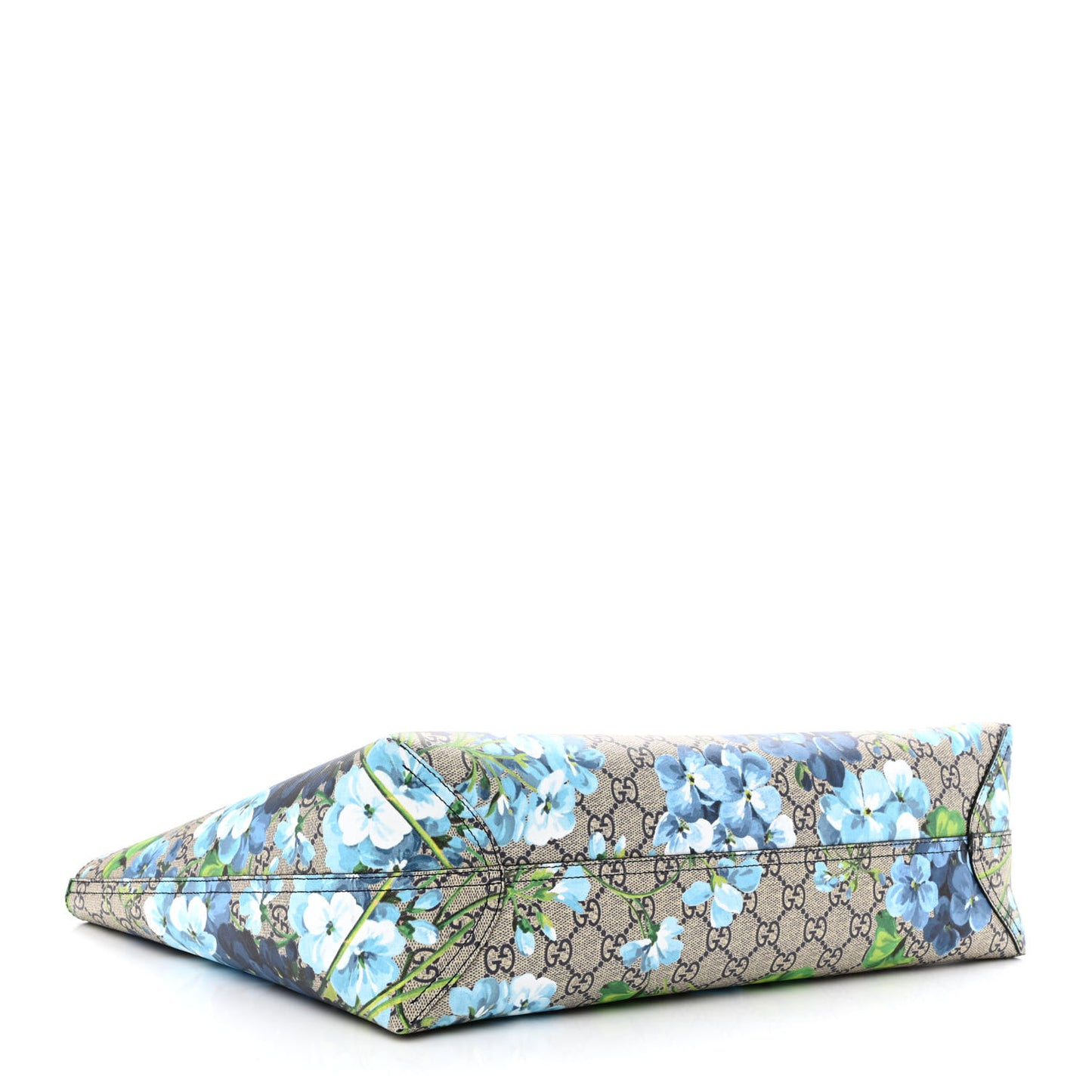 GG Supreme Monogram Blooms Medium Reversible Tote Beige Blue Navy