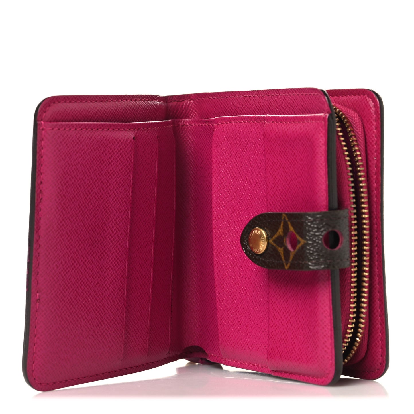 Monogram Perforated Compact Zipped Wallet Fuchsia