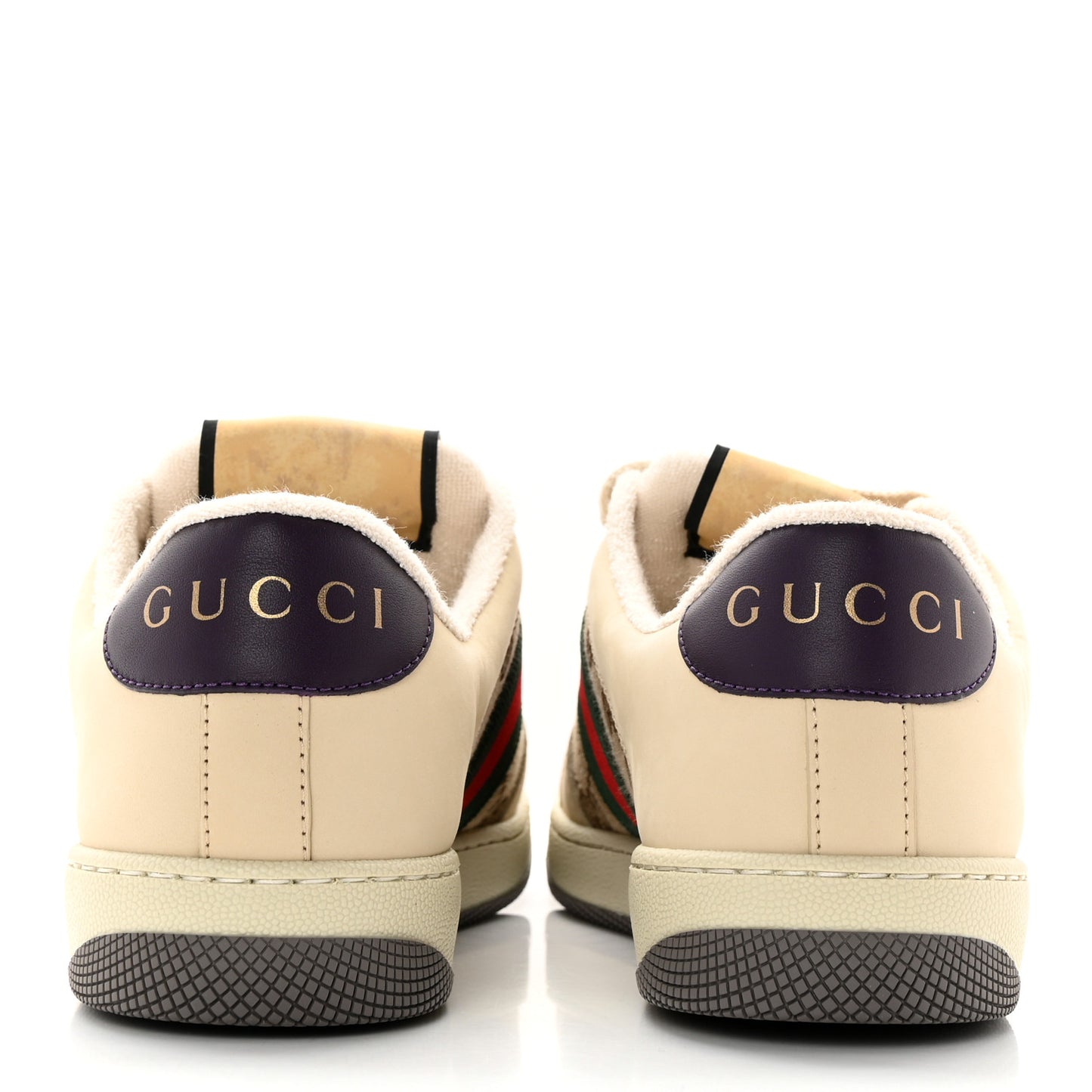GG Monogram Nubuck Web Womens Screener Sneakers 38 New Sand Dusty Milk