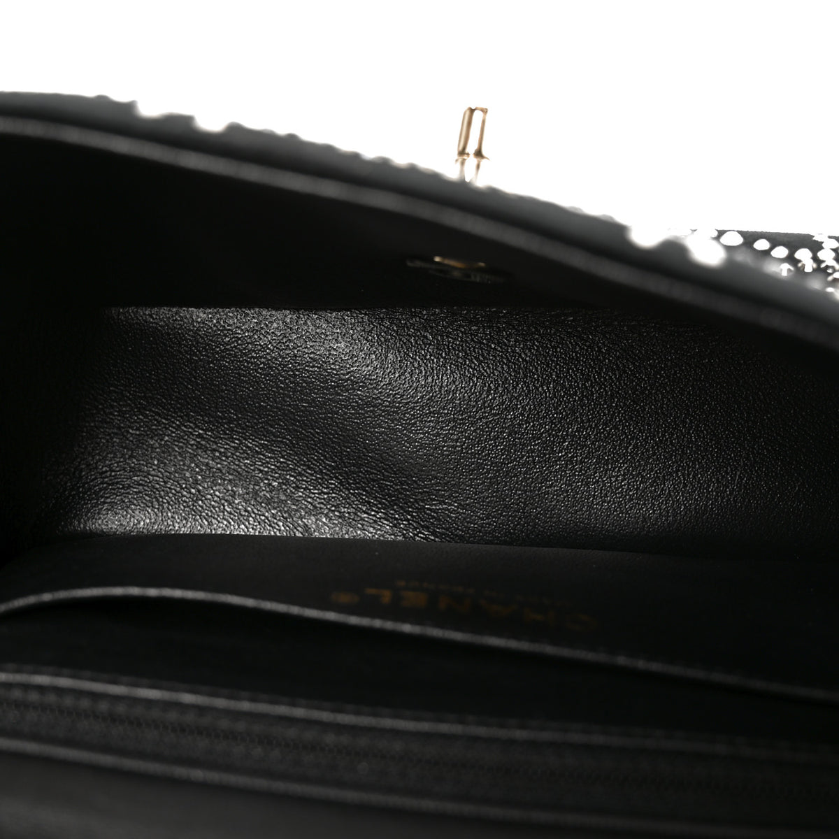Chanel Velvet Crystal Mini Rectangular Flap Black 5 of 10
