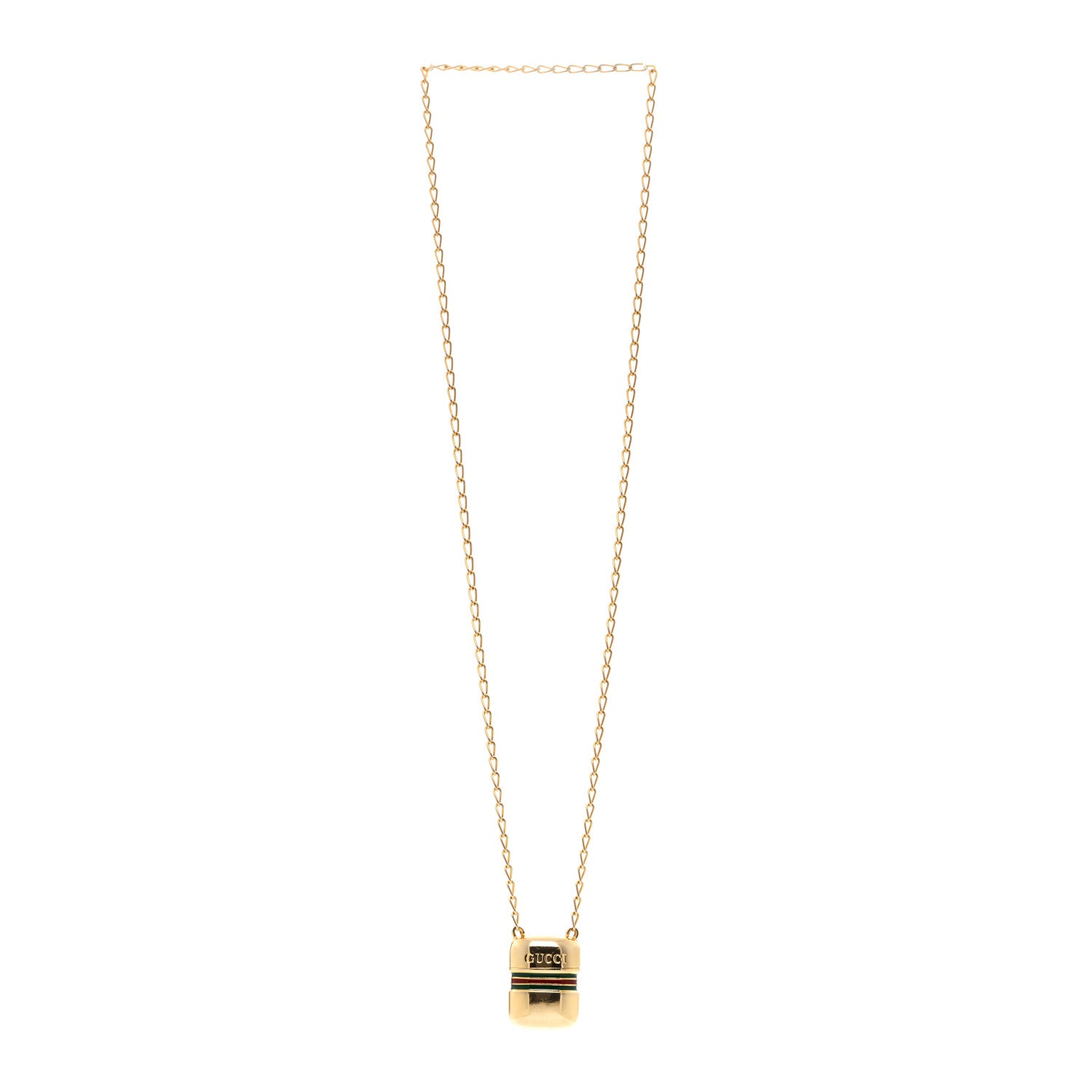 Gucci Metal Enamel Pillbox Pendant Necklace 3 of 5