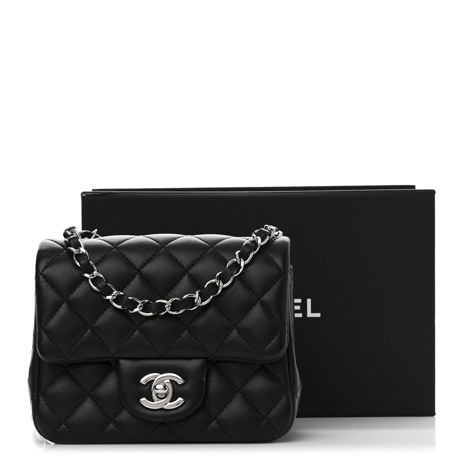 Chanel Lambskin Quilted Mini Square Flap Black 3 of 11