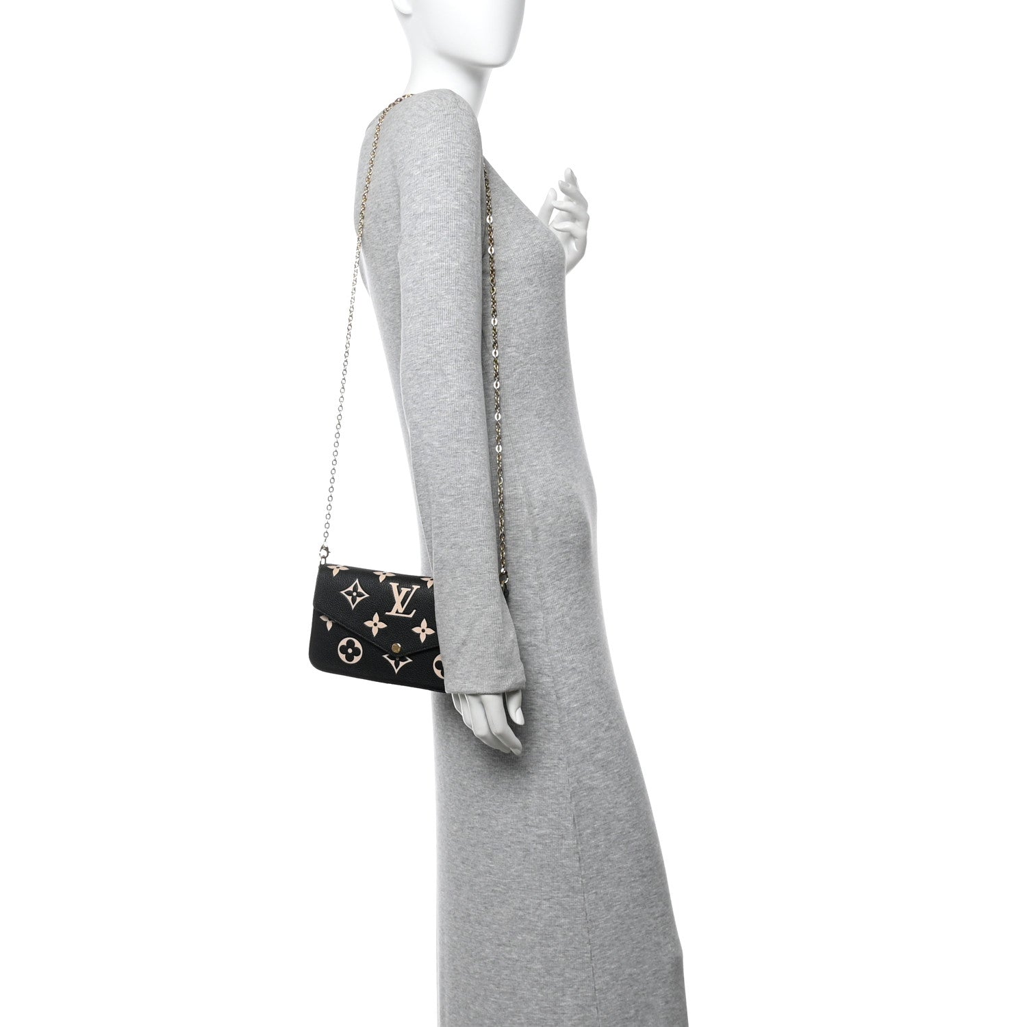 Louis Vuitton Empreinte Monogram Giant Felicie Pochette Black Beige 2 of 10