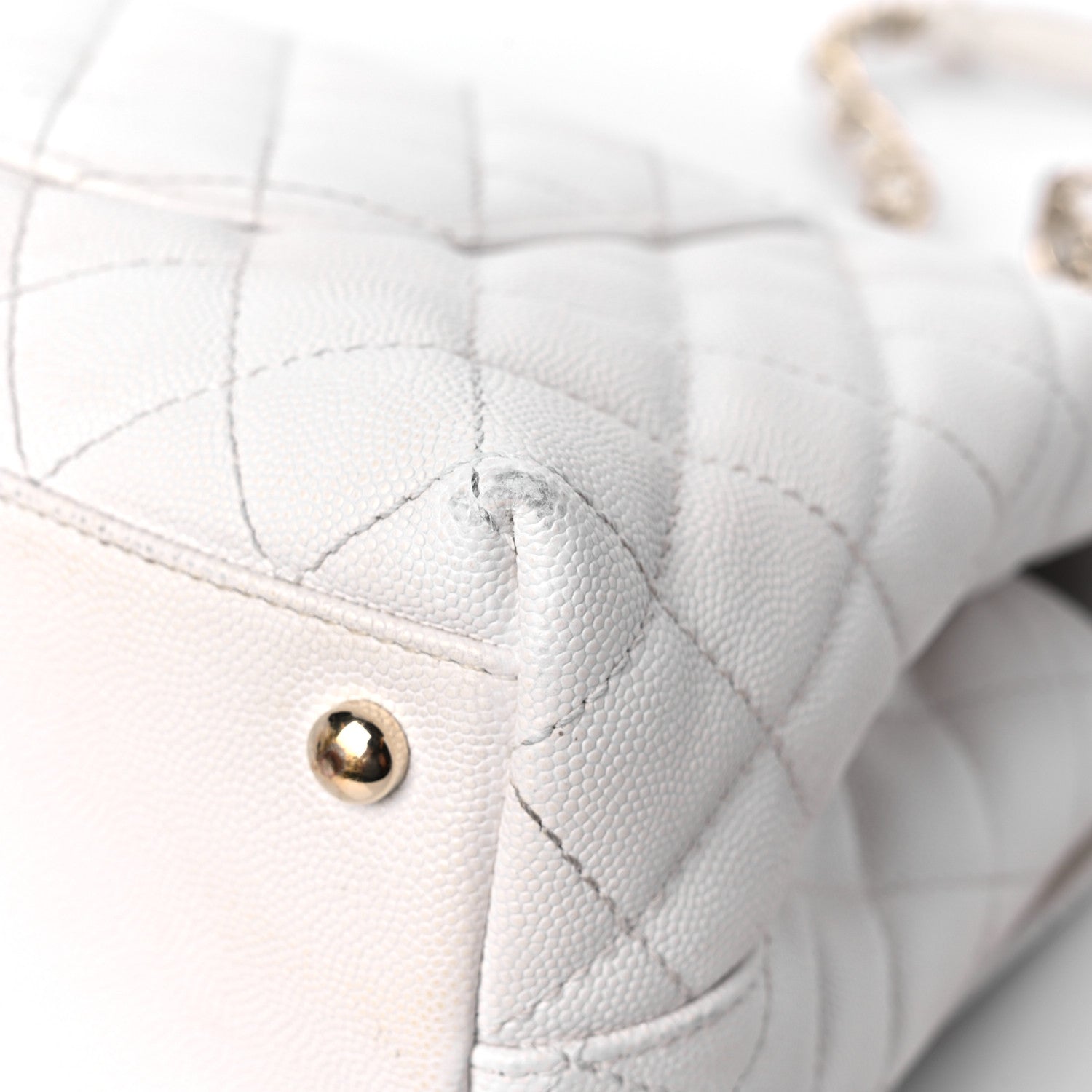 Chanel Caviar Quilted Small Coco Handle Flap White 11 of 20