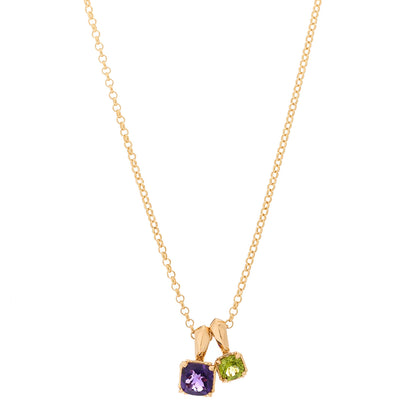 Chrome Hearts 22K Yellow Gold Amethyst Peridot Charm Pendant Necklace 1 of 7