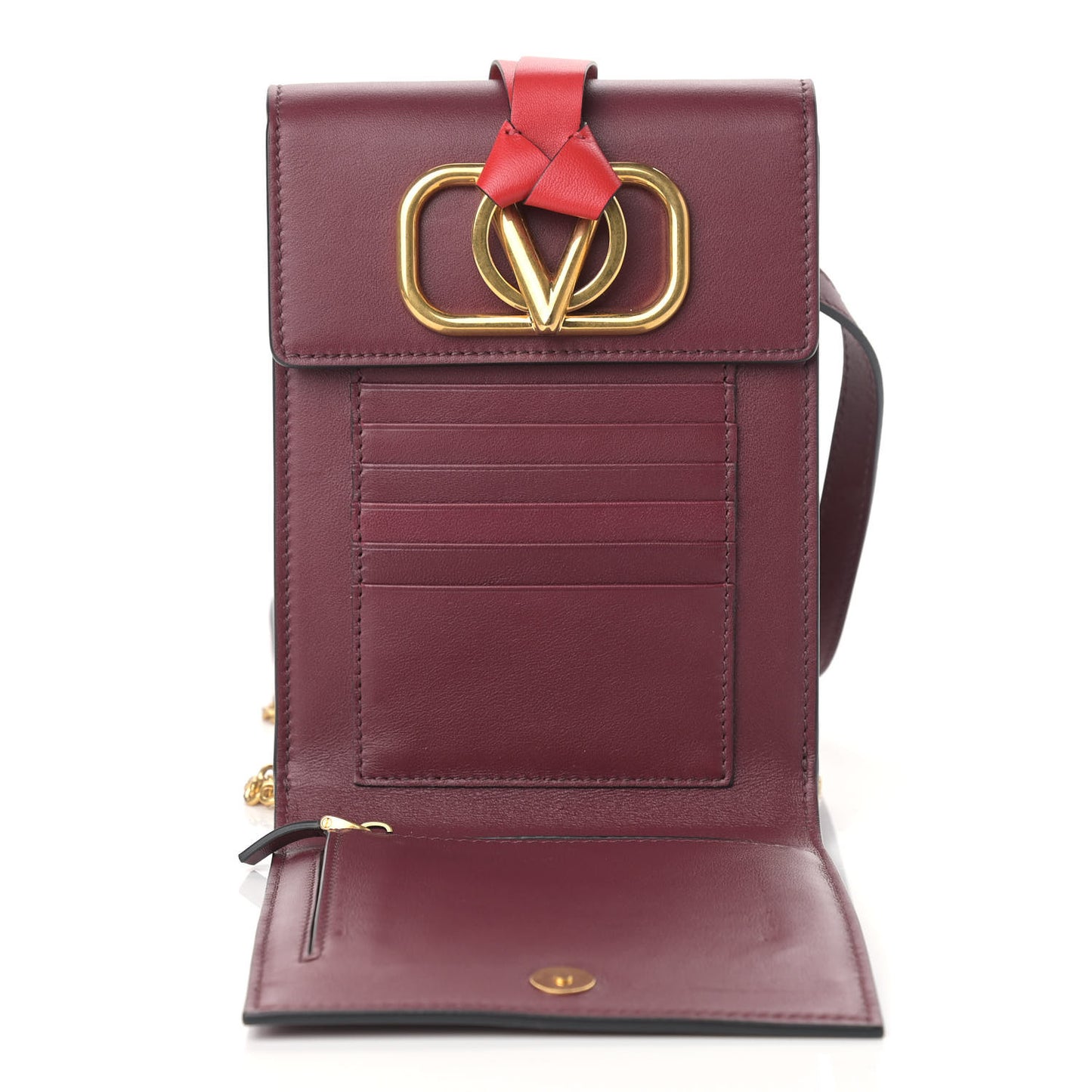Smooth Calfskin Vring Backpack Shoulder Bag Cerise