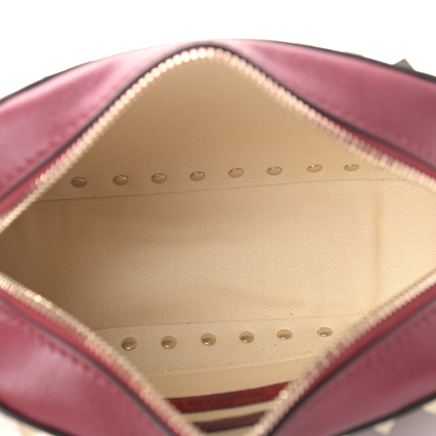Calfskin Rockstud Camera Crossbody Bag Cerise