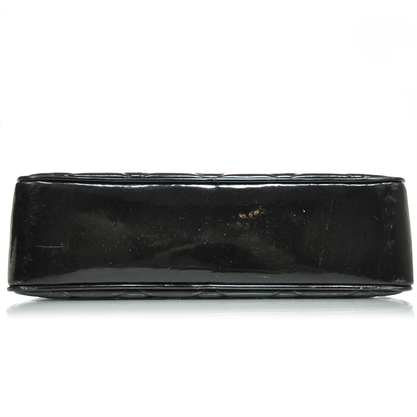 Patent Quilted Shoulder Bag Black