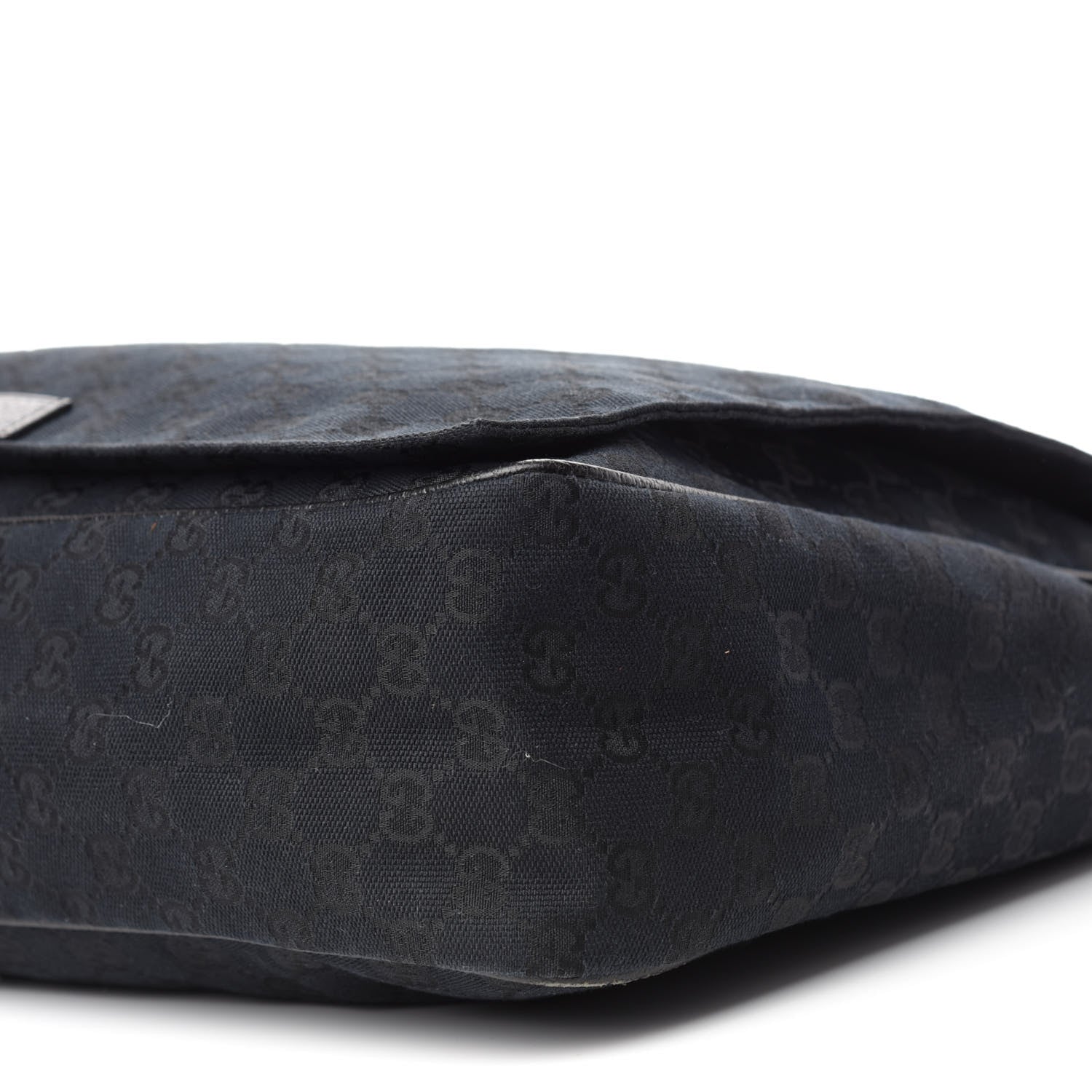 Gucci Monogram Large Flap Messenger Bag Black 7 of 11