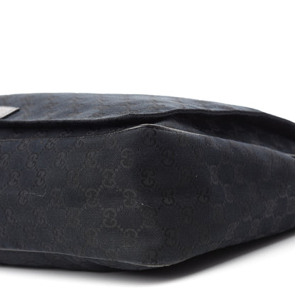 Gucci Monogram Large Flap Messenger Bag Black 7 of 11