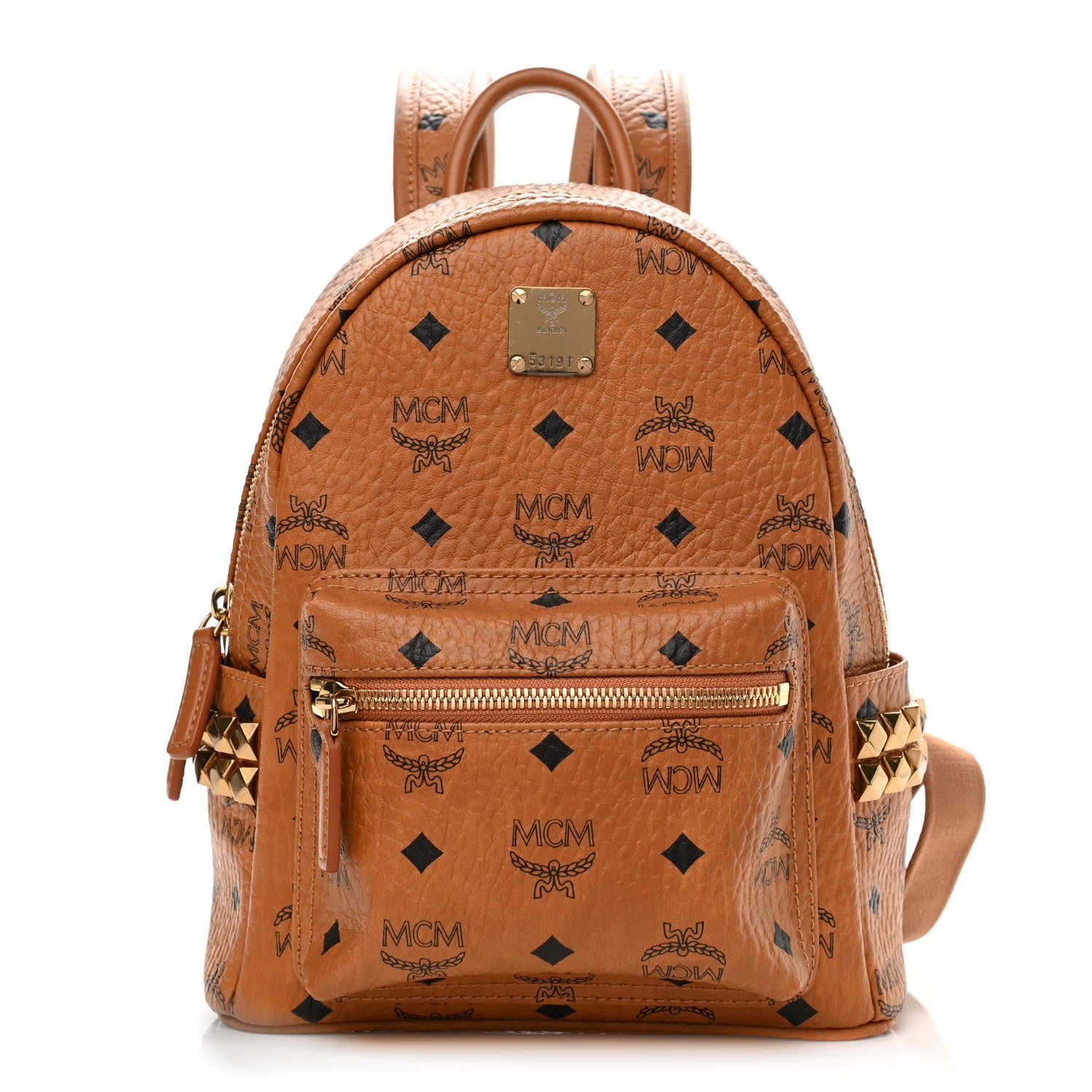 MCM Visetos Side Stud Mini Stark Backpack Cognac 1 of 20
