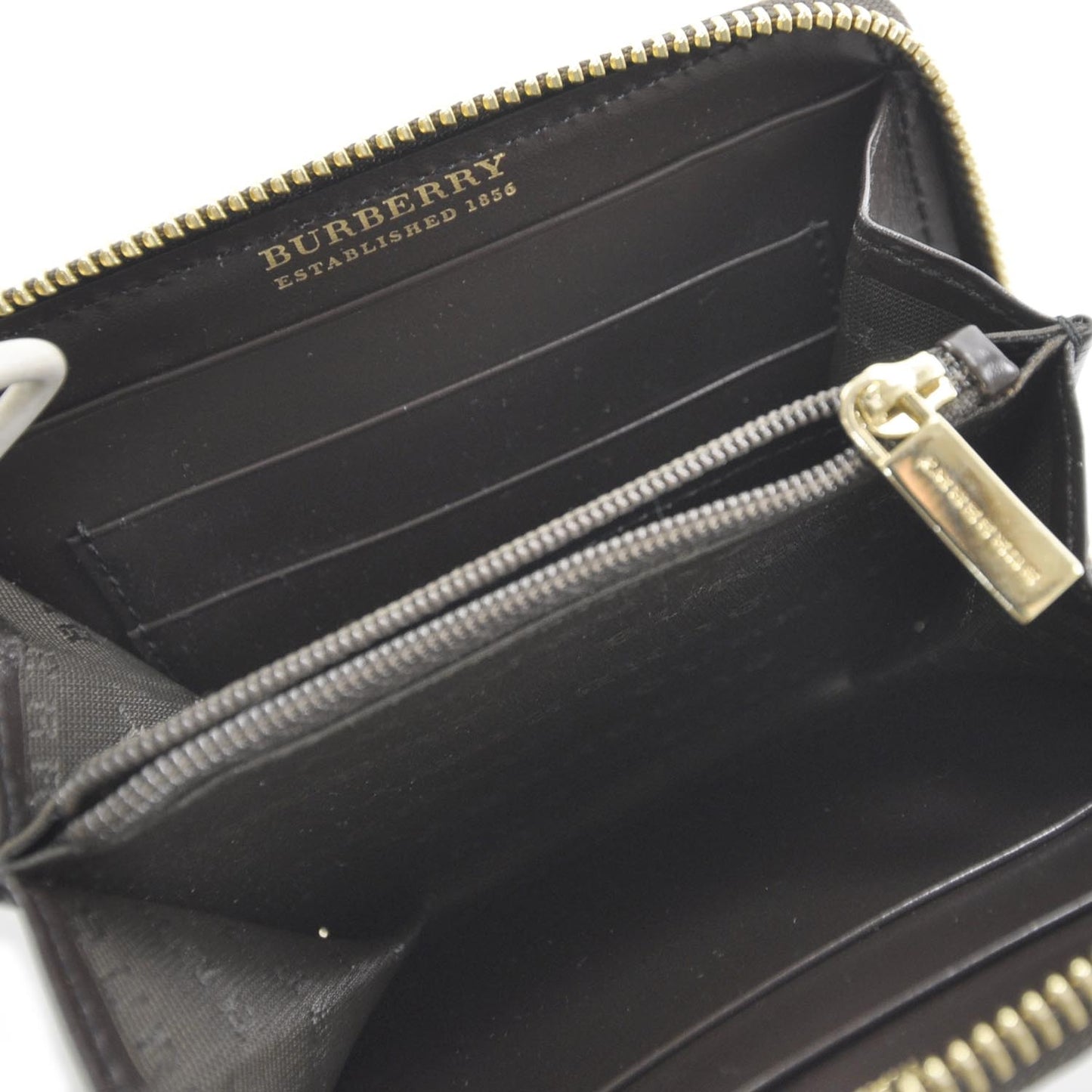 House Check Metal Stitch Compact Wallet