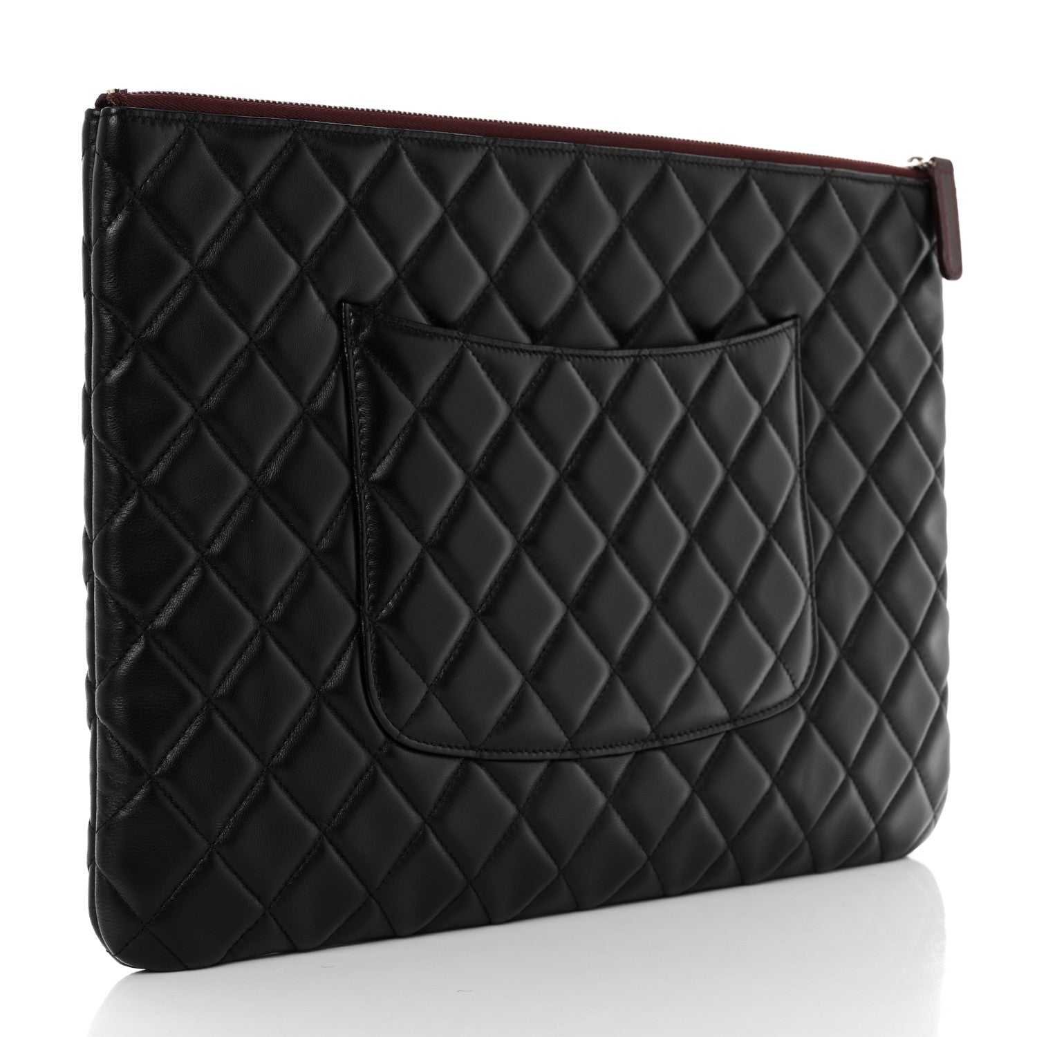 Chanel Lambskin Quilted Large Cosmetic Case Black 3 of 13