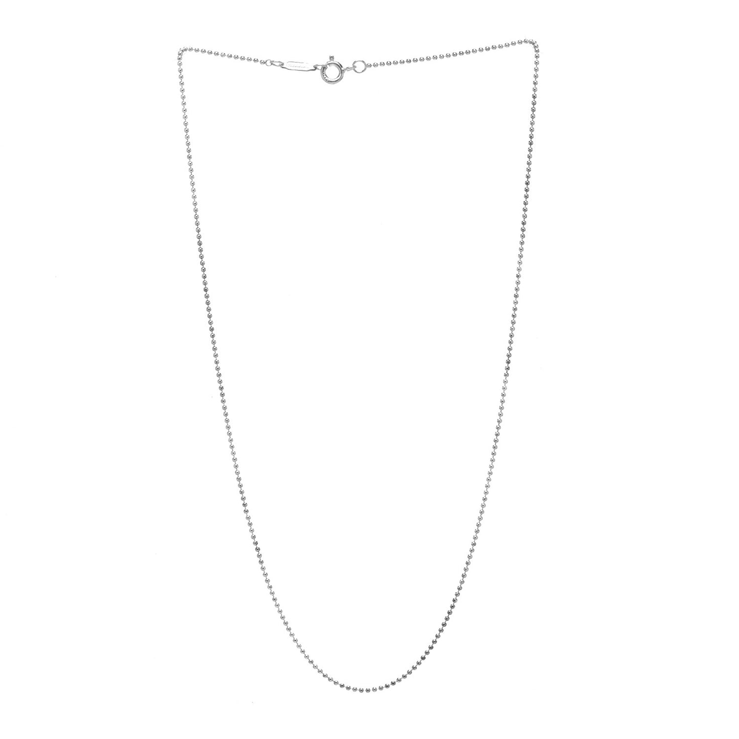 Sterling Silver 1.2mm Bead Chain Necklace 16"