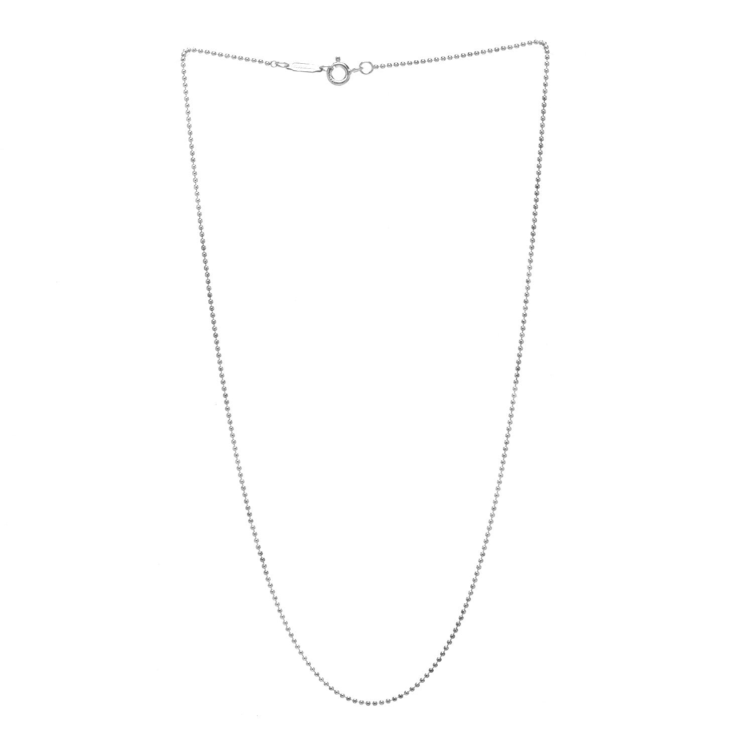 Tiffany Sterling Silver 1.2mm Bead Chain Necklace 16" 3 of 6