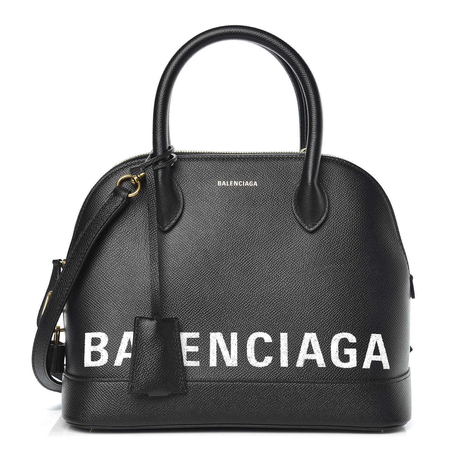 Balenciaga Signature Grained Calfskin Logo S Ville Top Handle Bag Black 1 of 10